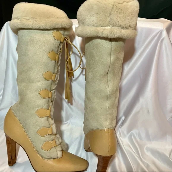 Vintage Y2K Manolo Blahnik Lace-Up Boots